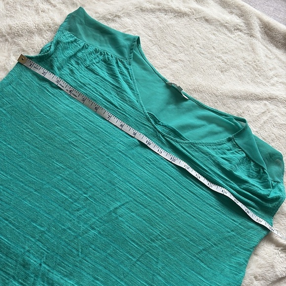 RW&CO Teal Scoop Neck Blouse – Size M | Cotton Modal Blend | Soft Stretch | - Picture 2 of 5